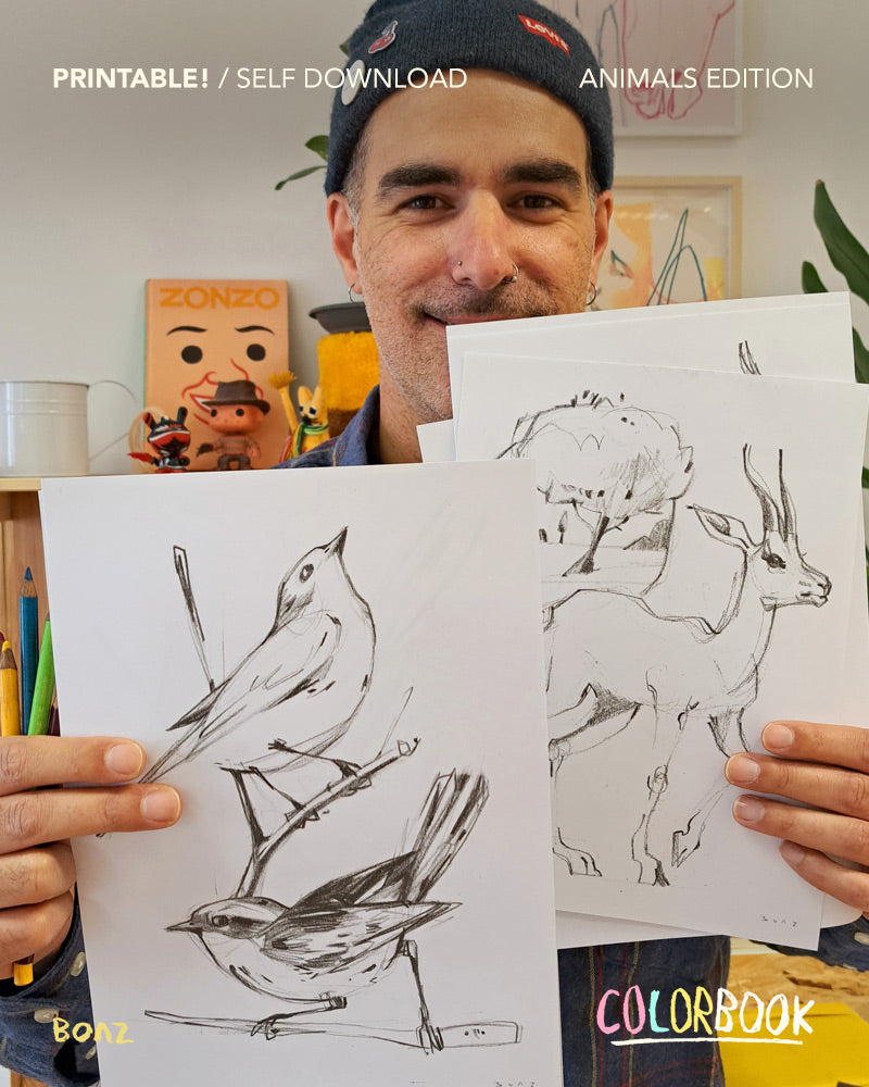 Printable Color book / Instant download / Animals edition